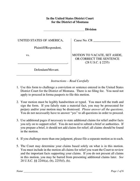 2255 motion to vacate sentence|Motion to Vacate, Set Aside, or Correct a Sentence By a Person .